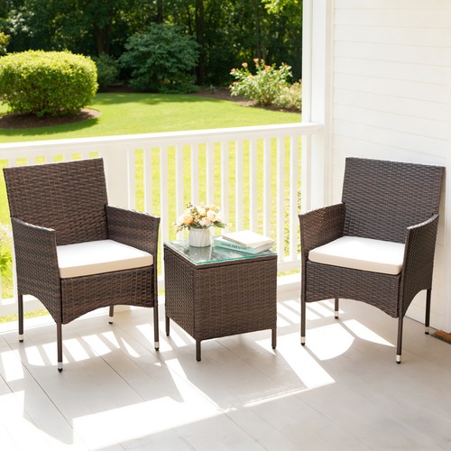 Brown wicker patio - patio, bar