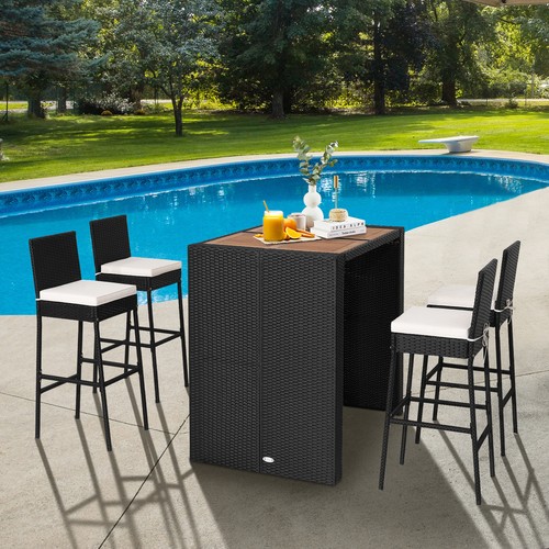 Patio 5pcs wicker bar - wicker, set
