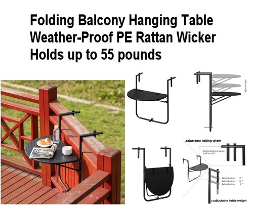 Folding balcony hanging table - folding,