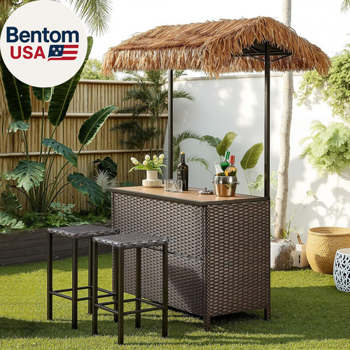 Outdoor tiki bar - bar, set
