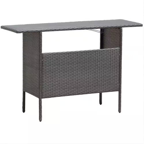 Brown wicker outdoor bar with - bar,