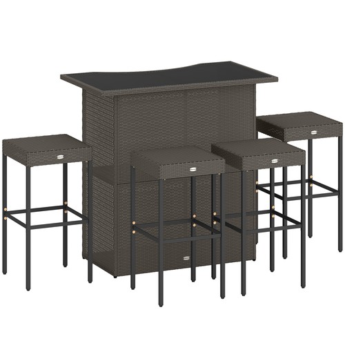 Wicker outdoor bar set high - wicker,