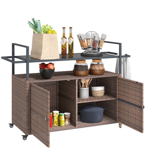 Wicker outdoor bar table with - outdoor,