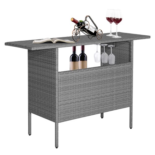 Outdoor patio wicker bar - patio,