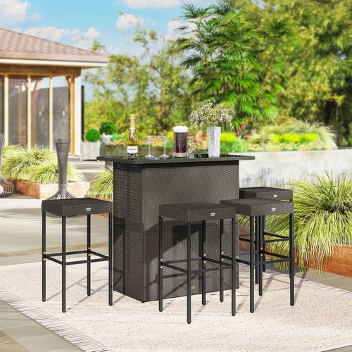 Piece rattan wicker bar - wicker, set